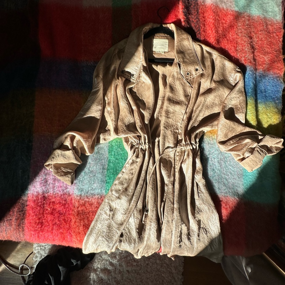 Anthropologie Elegant Champagne Women's Jacket Duster